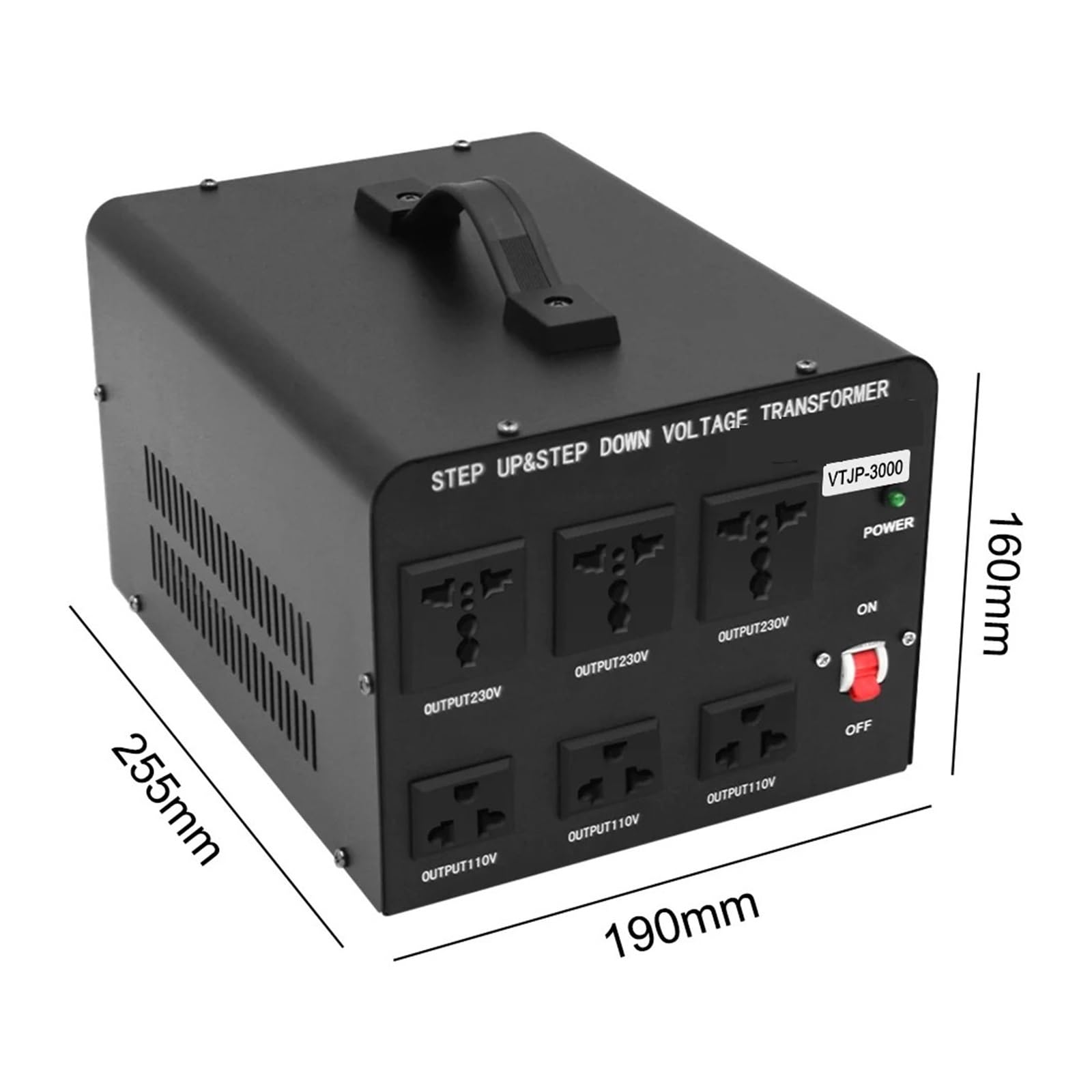 Amazon.co.jp: 3000W 電圧変圧器 100V から 220V 日本標準ヘッド DC